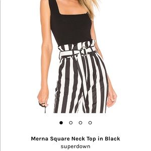 Square neck elastic crop from Superdown
